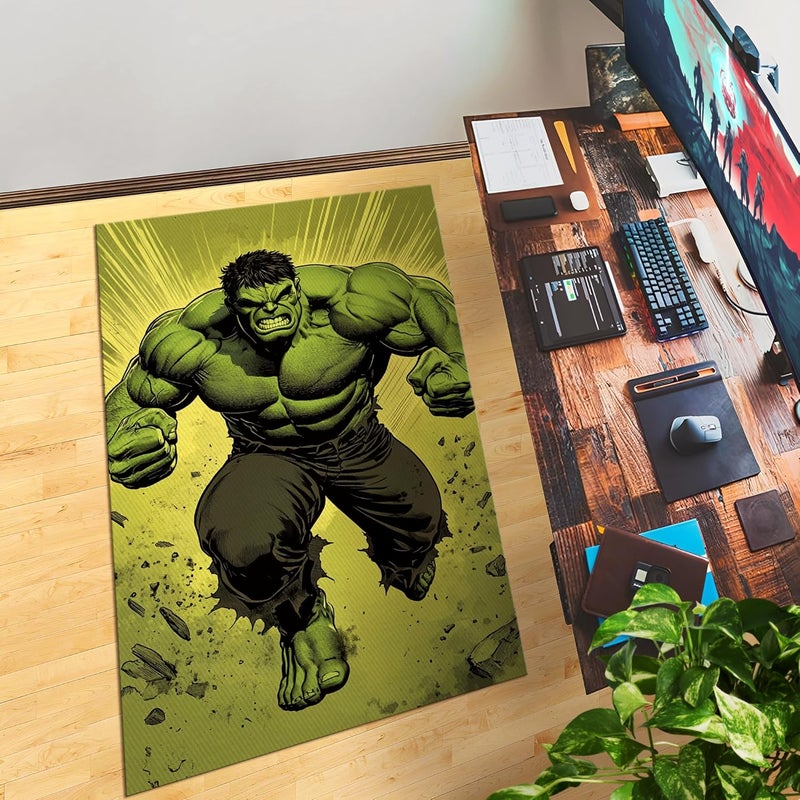 DreamController Hullk Custom Rugs for Gamer Room (62x40inch)| Playroom Carpets Inspired by Games & Anime Decor for Gamers | Gamer Room Decor for Kids Teen Anti-Slip Gaming Mats - Image 5